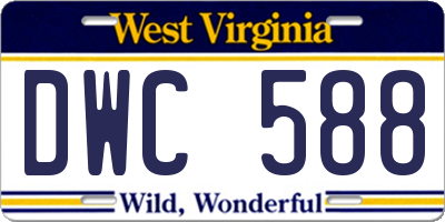 WV license plate DWC588