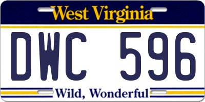 WV license plate DWC596
