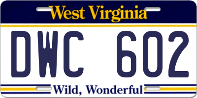WV license plate DWC602