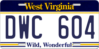 WV license plate DWC604