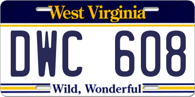 WV license plate DWC608