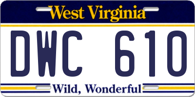 WV license plate DWC610