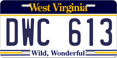 WV license plate DWC613