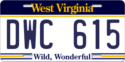 WV license plate DWC615