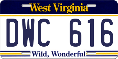 WV license plate DWC616