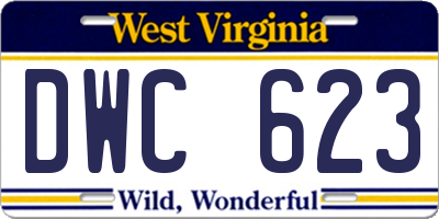 WV license plate DWC623