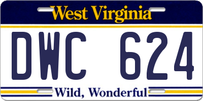 WV license plate DWC624