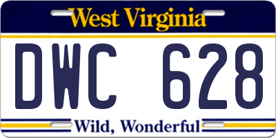 WV license plate DWC628