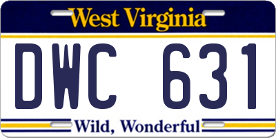 WV license plate DWC631