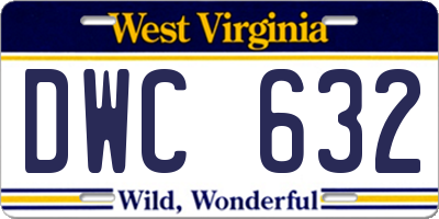 WV license plate DWC632