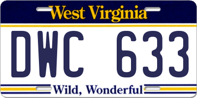 WV license plate DWC633
