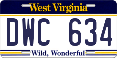 WV license plate DWC634