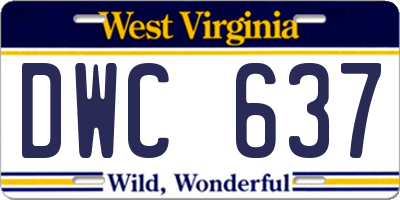 WV license plate DWC637