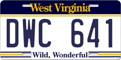 WV license plate DWC641