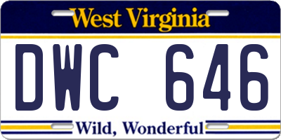 WV license plate DWC646