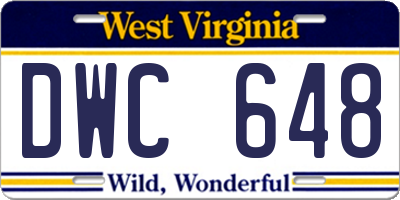 WV license plate DWC648