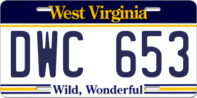 WV license plate DWC653