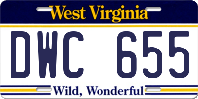 WV license plate DWC655