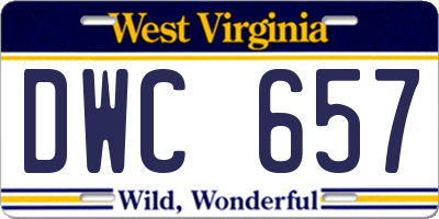 WV license plate DWC657