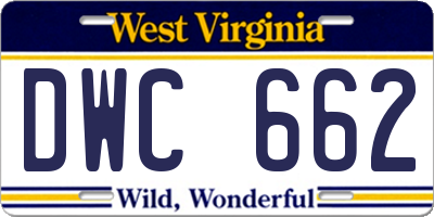 WV license plate DWC662