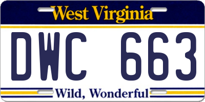 WV license plate DWC663