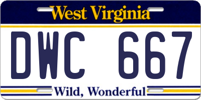 WV license plate DWC667