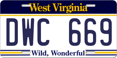 WV license plate DWC669
