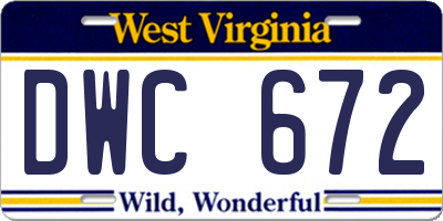 WV license plate DWC672