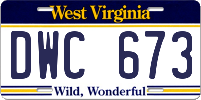 WV license plate DWC673