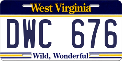 WV license plate DWC676