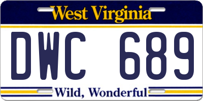 WV license plate DWC689