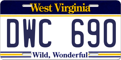 WV license plate DWC690