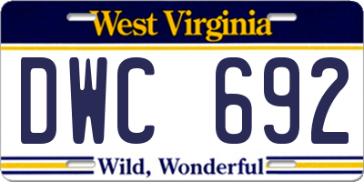 WV license plate DWC692