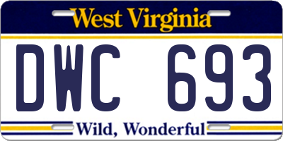 WV license plate DWC693