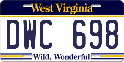 WV license plate DWC698