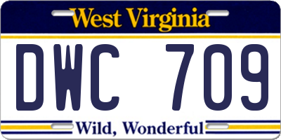 WV license plate DWC709