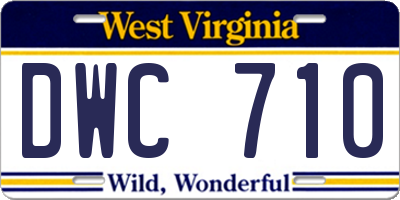 WV license plate DWC710