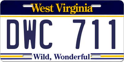 WV license plate DWC711