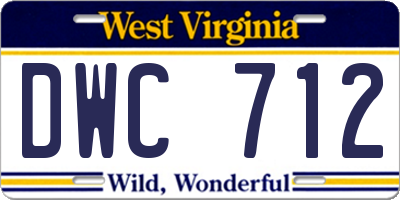 WV license plate DWC712