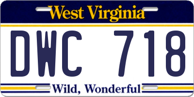 WV license plate DWC718