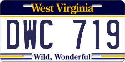 WV license plate DWC719
