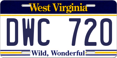WV license plate DWC720