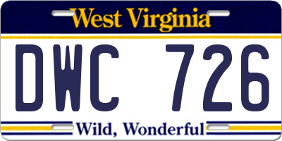 WV license plate DWC726