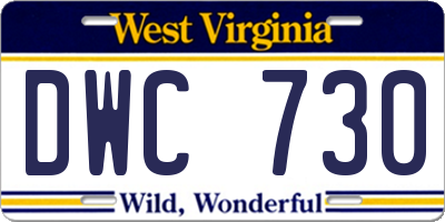 WV license plate DWC730