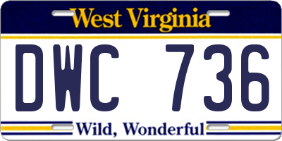 WV license plate DWC736