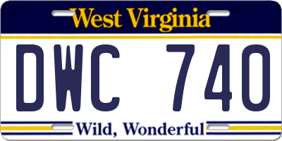 WV license plate DWC740