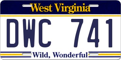 WV license plate DWC741