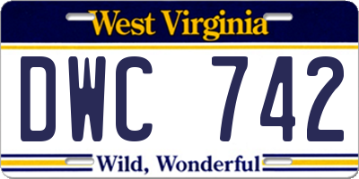 WV license plate DWC742