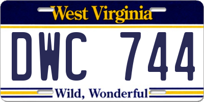 WV license plate DWC744