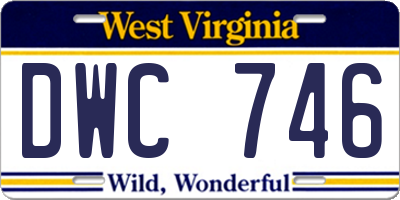 WV license plate DWC746